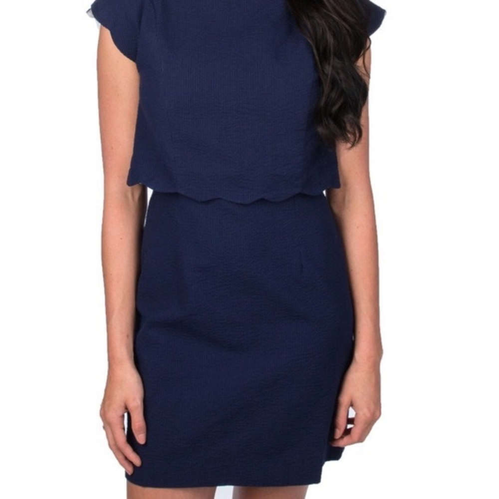 Lauren James Sullivan evening formal dress in solid Navy blue NWT size Medium